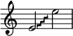  {
\override Score.TimeSignature #'stencil = ##f
\relative c' {
\override Glissando.style = #'trill
e2\glissando e'
}
}
