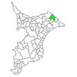 Location of Omigawa in Chiba Prefecture