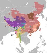 Map of Sino-Tibetan languages