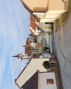 The street to the Church of Saints Peter and Paul