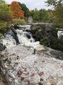 Remnants of the mill's foundations on Baker Falls' Factory Island in the park