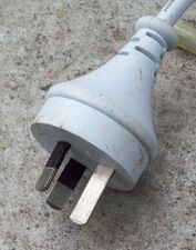 Standard Australian 10 A power plug with insulated pins