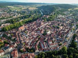 Tübingen seen from above in June 2018