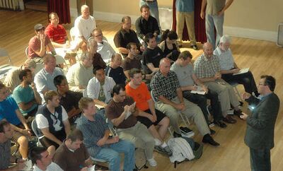 Eric Mead lecturing for magic enthusiasts in Toronto, August 2008