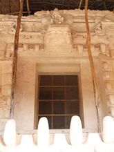 Stucco jaws principal pyramid of Ek Balam(Yucatan)