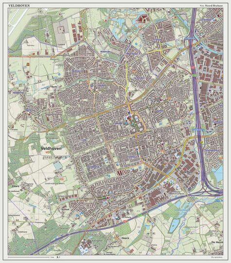 Dutch topographic map of Veldhoven (town), as of March 2014