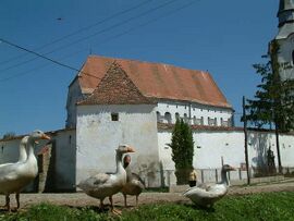 13th Century UNESCO World Heritage fortified Unitarian Church, and some geese