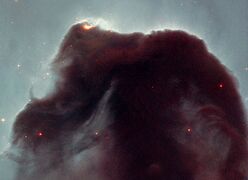 The Horsehead Nebula, an example of a dark nebula.