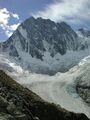 North face of the Grandes Jorasses and the Leschaux Glacier