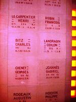 Names on the walls of the ossuary's interior