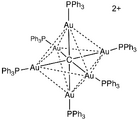 The cluster [Au6C(PPh3)6]2+ features a μ6-carbide ligand, although again, the designator "μ" is not usually used.