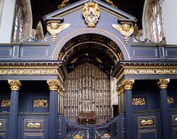 All Souls College Chapel - the stone altar reredos seen through the later classical screen