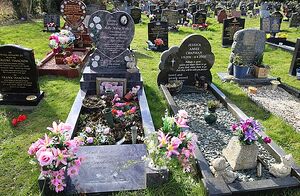 Holly Wells & Jessica Chapman's graves side by side in Fordham Road Cemetery, Soham