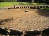 Caguana ceremonial ball court (batey), outlined with stones