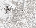 1911 OS map of West Didsbury, showing the old railway station to the north of the present tram stop