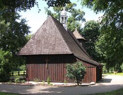 church with steep angled roof