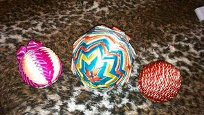 Polish bombki baubles made with ribbons