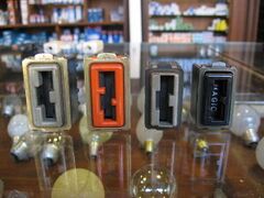 Assortment of Magic Security sockets (in orange, the industrial three-phase type)