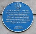 Blue plaque on Permanent House