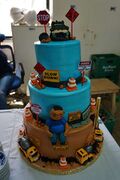 Construction worker themed birthday cake