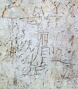 Satirical Alexamenos graffito, possibly the earliest known representation of Jesus