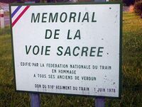 Sign announcing the "Voie Sacrée"