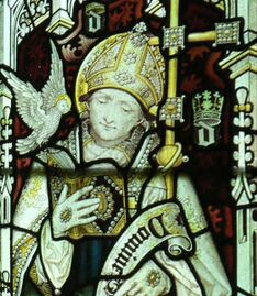 St. David of Wales, 19th-century stained glass window, Oxford.